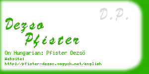 dezso pfister business card